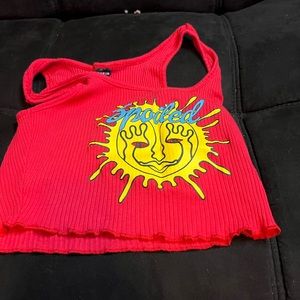 Shein melting sun spoiled crop top